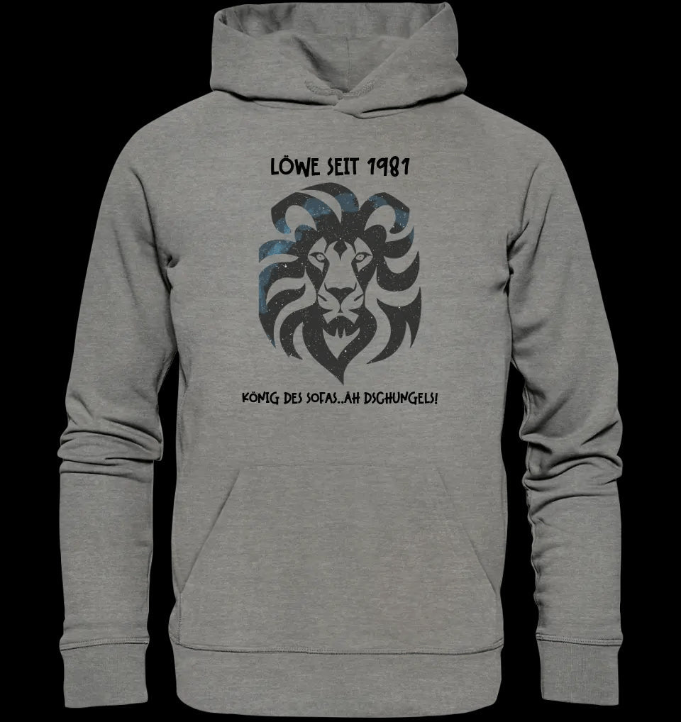 Echte Sternkarte als Löwe + Text • Unisex Premium Hoodie XS-5XL aus Bio-Baumwolle für Damen & Herren • Exklusivdesign • personalisiert