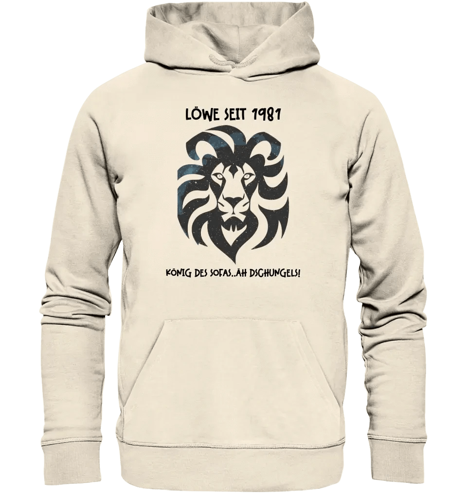 Echte Sternkarte als Löwe + Text • Unisex Premium Hoodie XS-5XL aus Bio-Baumwolle für Damen & Herren • Exklusivdesign • personalisiert