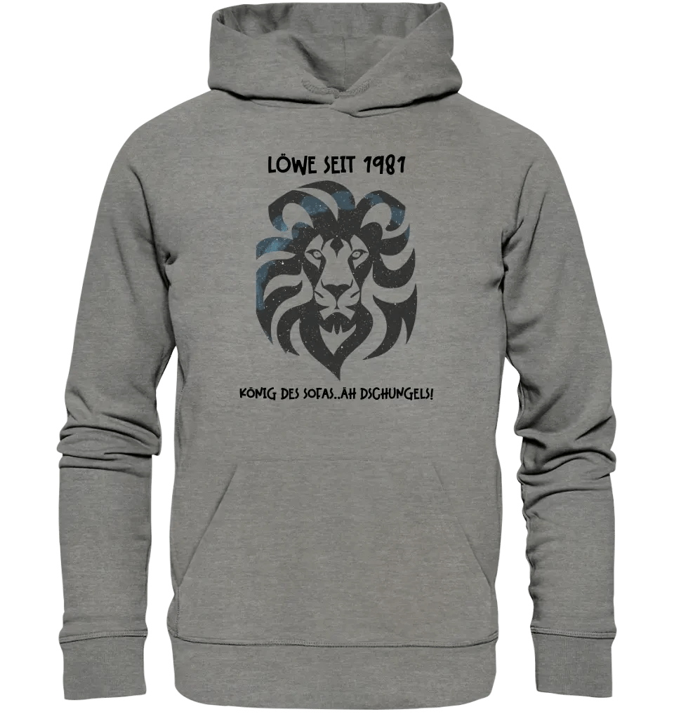 Echte Sternkarte als Löwe + Text • Unisex Premium Hoodie XS-5XL aus Bio-Baumwolle für Damen & Herren • Exklusivdesign • personalisiert