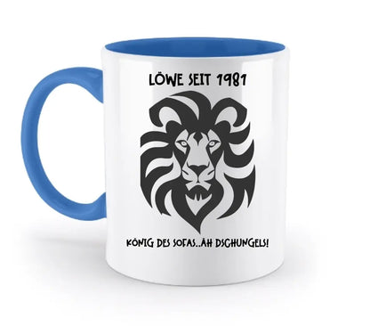 Echte Sternkarte als Löwe + Text • zweifarbige Tasse • Exklusivdesign • personalisiert