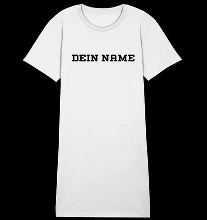 Einfacher Wunschname • 4 Versionen • Ladies Premium T-Shirt Kleid aus Bio-Baumwolle S-2XL • Exklusivdesign • personalisiert