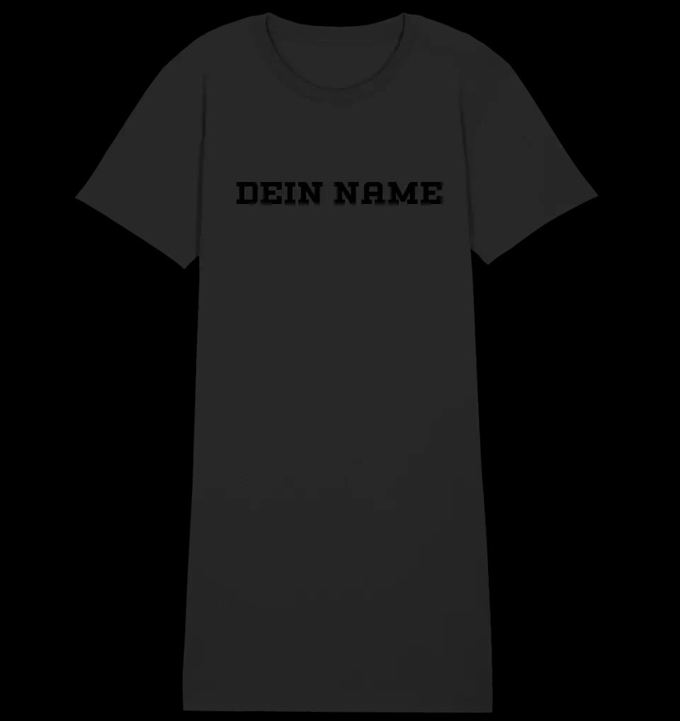 Einfacher Wunschname • 4 Versionen • Ladies Premium T-Shirt Kleid aus Bio-Baumwolle S-2XL • Exklusivdesign • personalisiert