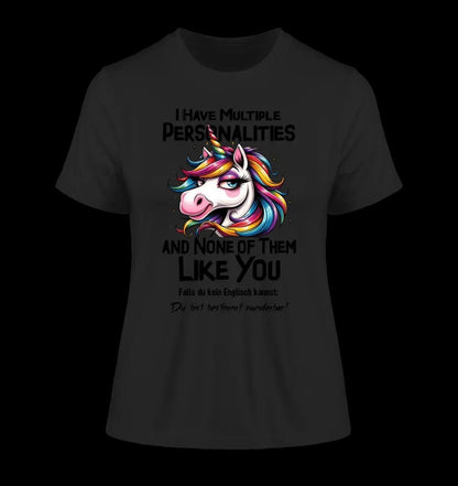 Einhorn - Multiple Persönlichkeit • Ladies Premium T-Shirt XS-2XL aus Bio-Baumwolle für Damen • Exklusivdesign • personalisiert