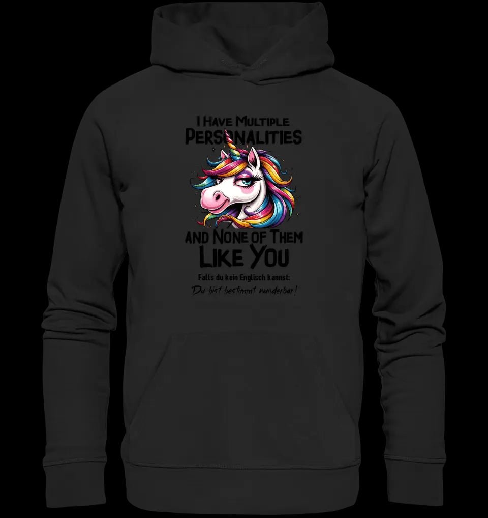 Einhorn - Multiple Persönlichkeit • Unisex Premium Hoodie XS-5XL aus Bio-Baumwolle für Damen & Herren • Exklusivdesign • personalisiert