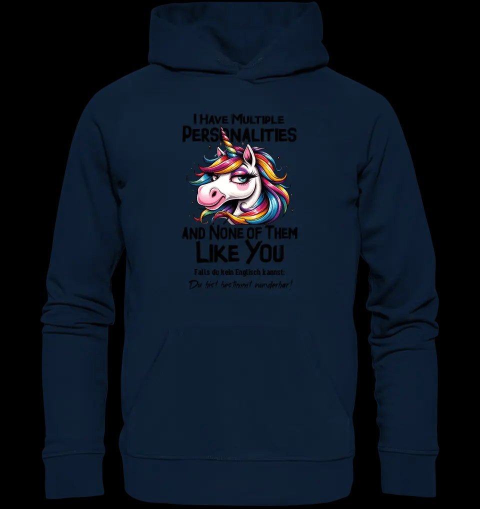 Einhorn - Multiple Persönlichkeit • Unisex Premium Hoodie XS-5XL aus Bio-Baumwolle für Damen & Herren • Exklusivdesign • personalisiert