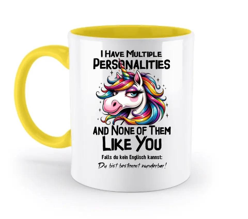 Einhorn - Multiple Persönlichkeit • zweifarbige Tasse • Exklusivdesign • personalisiert