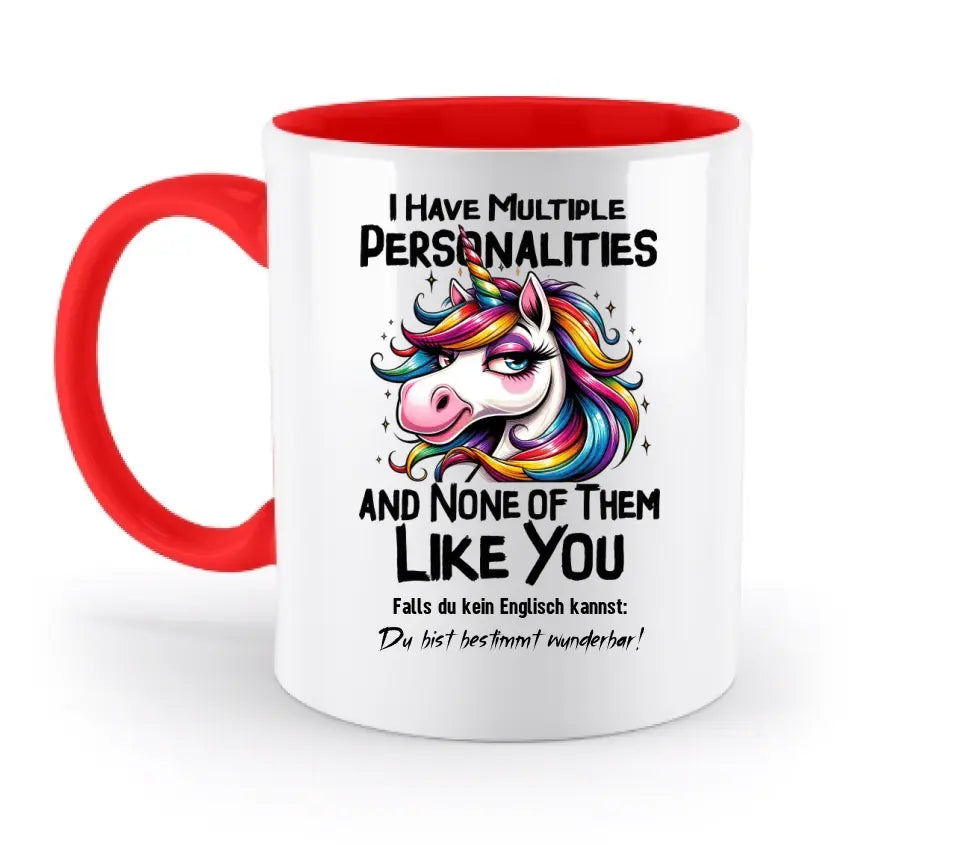 Einhorn - Multiple Persönlichkeit • zweifarbige Tasse • Exklusivdesign • personalisiert