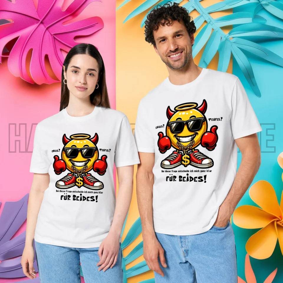 Engel? Teufel? Beides! • Unisex Premium T-Shirt XS-5XL aus Bio-Baumwolle für Damen & Herren • Exklusivdesign • personalisiert