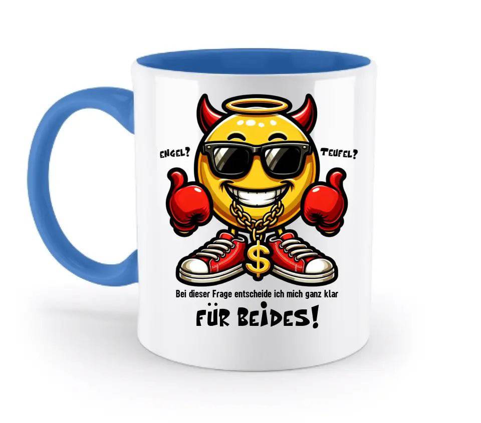 Engel? Teufel? Beides • zweifarbige Tasse • Exklusivdesign • personalisiert