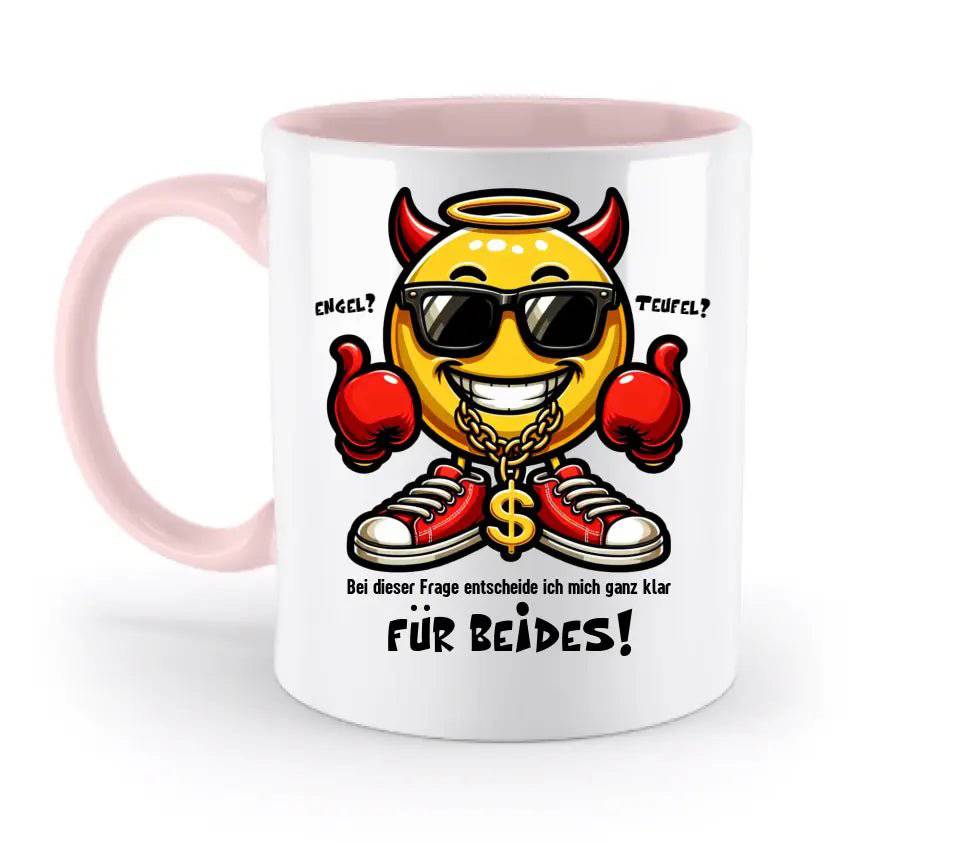 Engel? Teufel? Beides • zweifarbige Tasse • Exklusivdesign • personalisiert