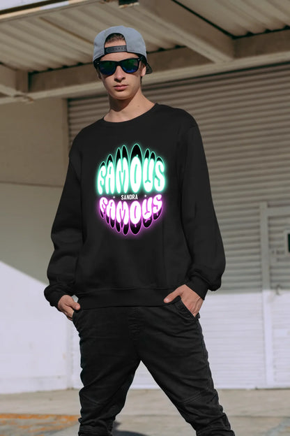 FAMOUS + Name • personalisierter Text • Unisex Sweatshirt Bio-Baumwolle in 4 Farben XS-3XL • personalisiert