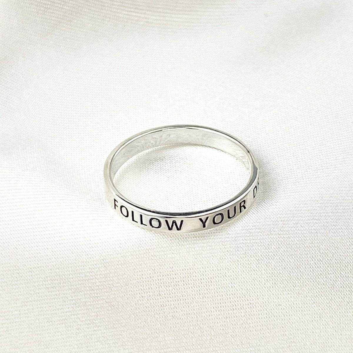 FOLLOW YOUR DREAM Ring - 925 Sterling Silber Gravur Stempel Fingerring RG925-49