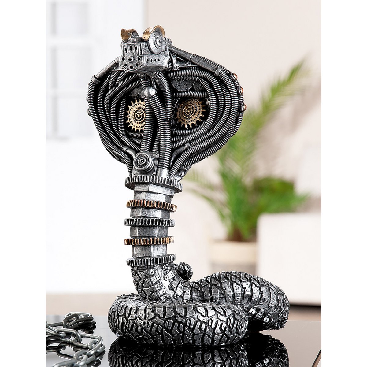 Figur Kobra Steampunk Cobra, H.30,5 cm • Skulptur • Wohndeko