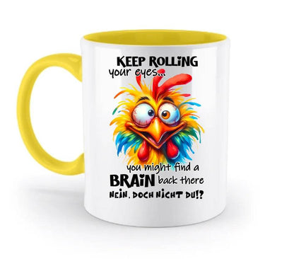 Find a brain!? • zweifarbige Tasse • Exklusivdesign • personalisiert