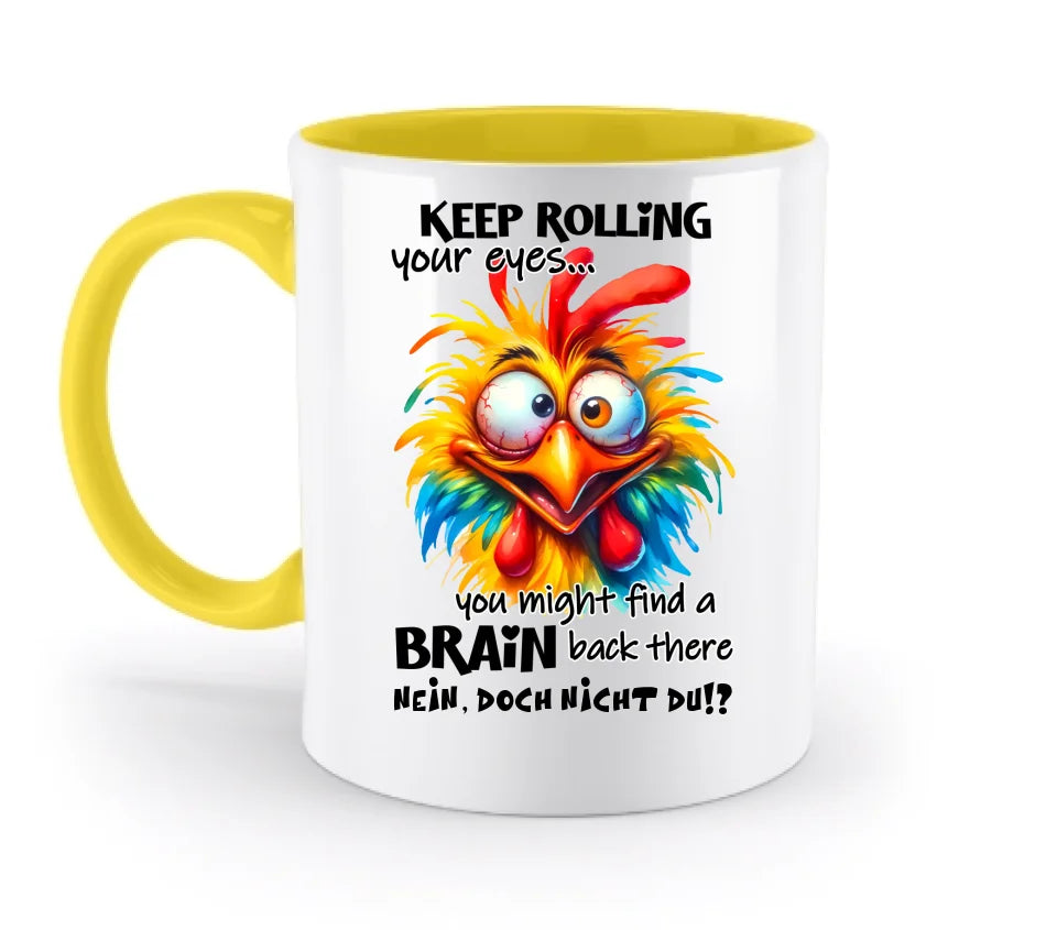 Find a brain!? • zweifarbige Tasse • Exklusivdesign • personalisiert