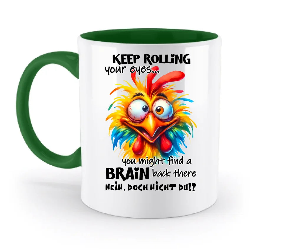 Find a brain!? • zweifarbige Tasse • Exklusivdesign • personalisiert