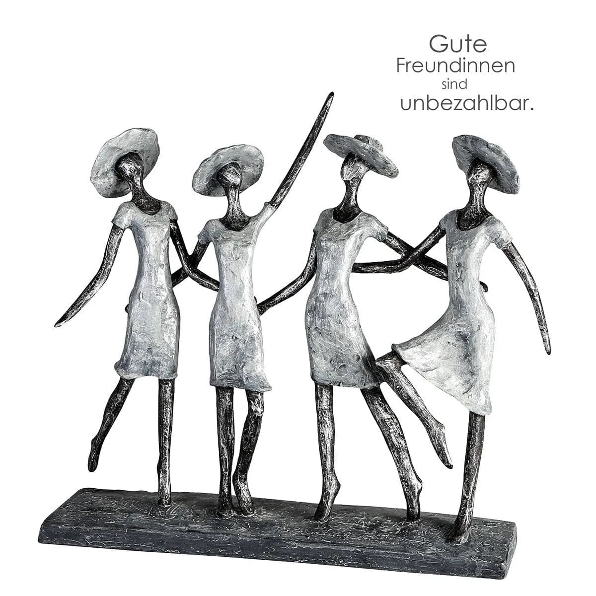 Freude und Verbundenheit • Beste Freundinnen • 4 Frauen • Silber • Skulptur • Wohndeko