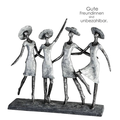 Freude und Verbundenheit • Beste Freundinnen • 4 Frauen • Silber • Skulptur • Wohndeko