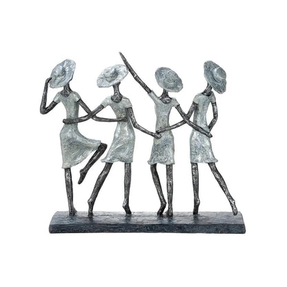 Freude und Verbundenheit • Beste Freundinnen • 4 Frauen • Silber • Skulptur • Wohndeko