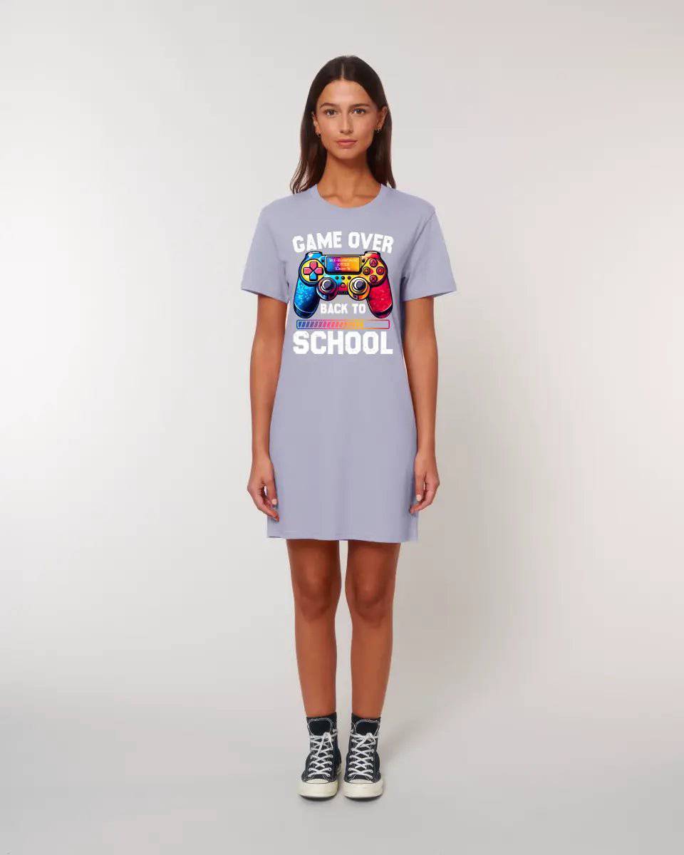 GAME OVER • BACK TO SCHOOL • Schule • Schulanfang • Ladies Premium T-Shirt Kleid aus Bio-Baumwolle S-2XL • Exklusivdesign • personalisiert