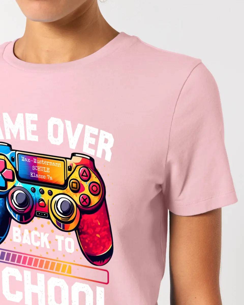 GAME OVER • BACK TO SCHOOL • Schule • Schulanfang • Ladies Premium T-Shirt XS-2XL aus Bio-Baumwolle für Damen • Exklusivdesign • personalisiert