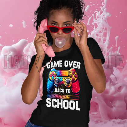 GAME OVER • BACK TO SCHOOL • Schule • Schulanfang • Ladies Premium T-Shirt XS-2XL aus Bio-Baumwolle für Damen • Exklusivdesign • personalisiert