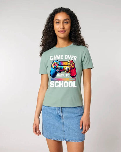 GAME OVER • BACK TO SCHOOL • Schule • Schulanfang • Ladies Premium T-Shirt XS-2XL aus Bio-Baumwolle für Damen • Exklusivdesign • personalisiert