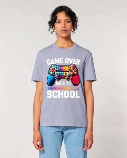 GAME OVER • BACK TO SCHOOL • Schule • Schulanfang • Unisex Premium T-Shirt XS-5XL aus Bio-Baumwolle für Damen & Herren • Exklusivdesign • personalisiert