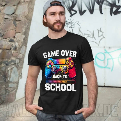 GAME OVER • BACK TO SCHOOL • Schule • Schulanfang • Unisex Premium T-Shirt XS-5XL aus Bio-Baumwolle für Damen & Herren • Exklusivdesign • personalisiert