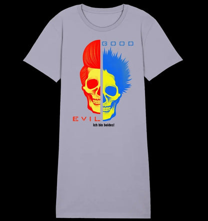 GOOD´N´EVIL - RED-BLUE • 4 Versionen • Ladies Premium T-Shirt Kleid aus Bio-Baumwolle S-2XL • Exklusivdesign • personalisiert