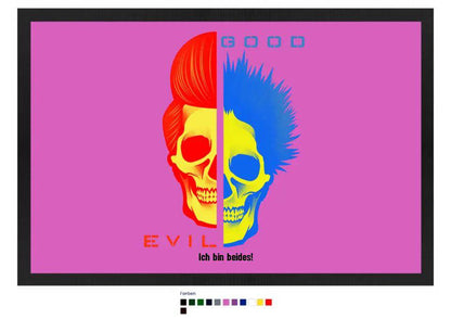 GOOD´N´EVIL - RED-BLUE • Fußmatte • Exklusivdesign • personalisiert