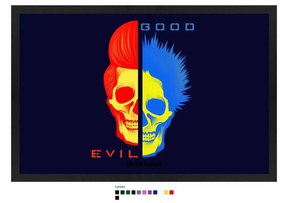 GOOD´N´EVIL - RED-BLUE • Fußmatte • Exklusivdesign • personalisiert