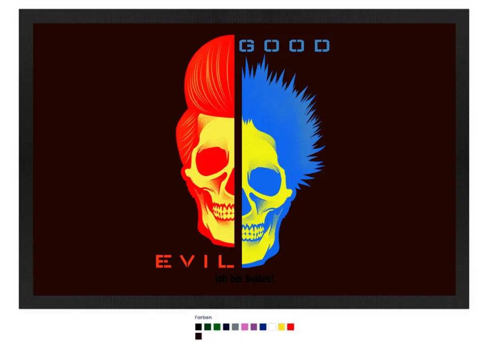 GOOD´N´EVIL - RED-BLUE • Fußmatte • Exklusivdesign • personalisiert