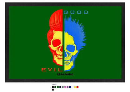 GOOD´N´EVIL - RED-BLUE • Fußmatte • Exklusivdesign • personalisiert