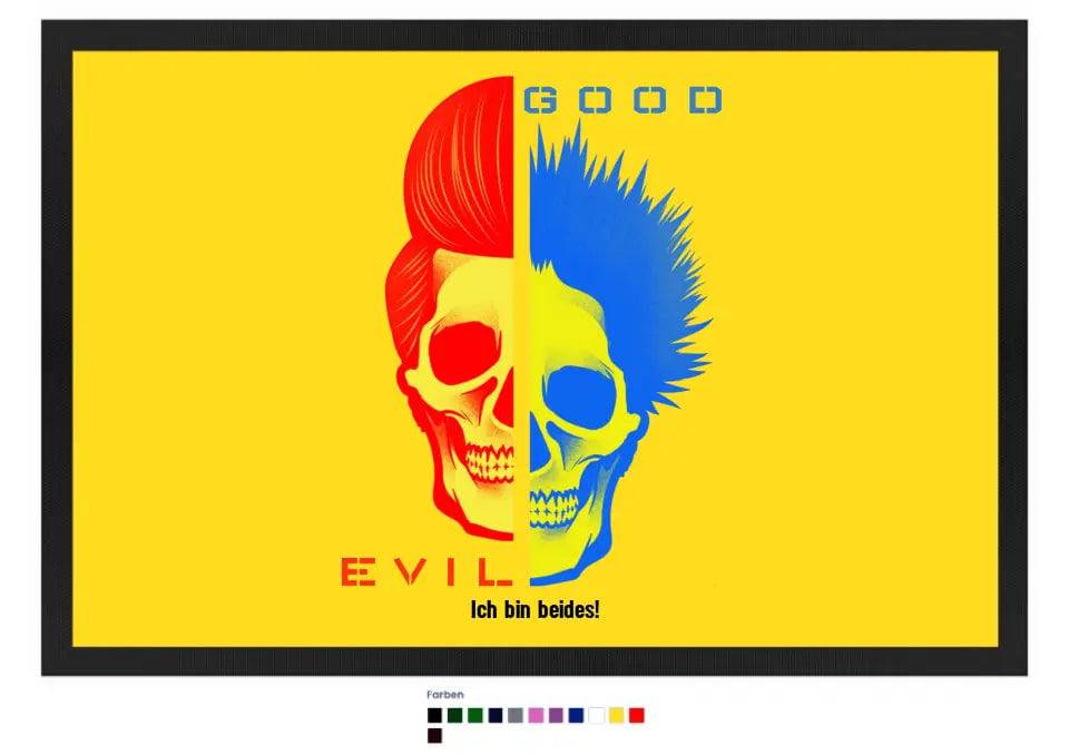 GOOD´N´EVIL - RED-BLUE • Fußmatte • Exklusivdesign • personalisiert