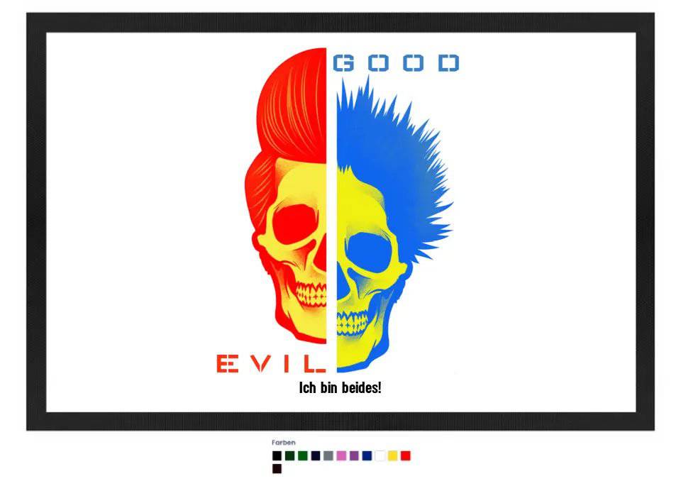 GOOD´N´EVIL - RED-BLUE • Fußmatte • Exklusivdesign • personalisiert