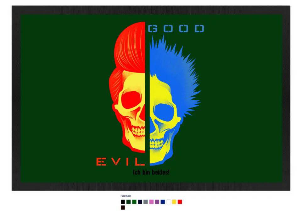 GOOD´N´EVIL - RED-BLUE • Fußmatte • Exklusivdesign • personalisiert