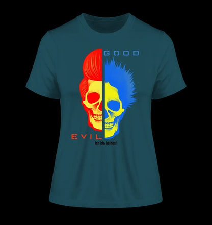 GOOD´N´EVIL - RED-BLUE • Ladies Premium T-Shirt XS-2XL aus Bio-Baumwolle für Damen • Exklusivdesign • personalisiert