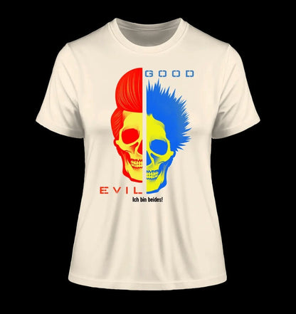 GOOD´N´EVIL - RED-BLUE • Ladies Premium T-Shirt XS-2XL aus Bio-Baumwolle für Damen • Exklusivdesign • personalisiert