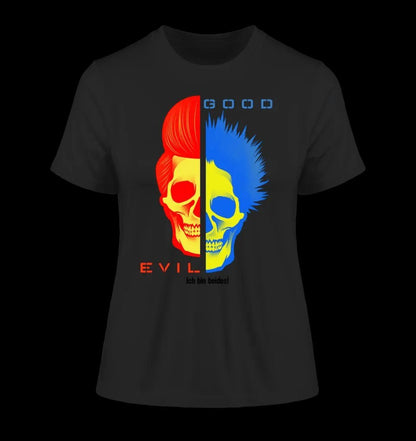 GOOD´N´EVIL - RED-BLUE • Ladies Premium T-Shirt XS-2XL aus Bio-Baumwolle für Damen • Exklusivdesign • personalisiert