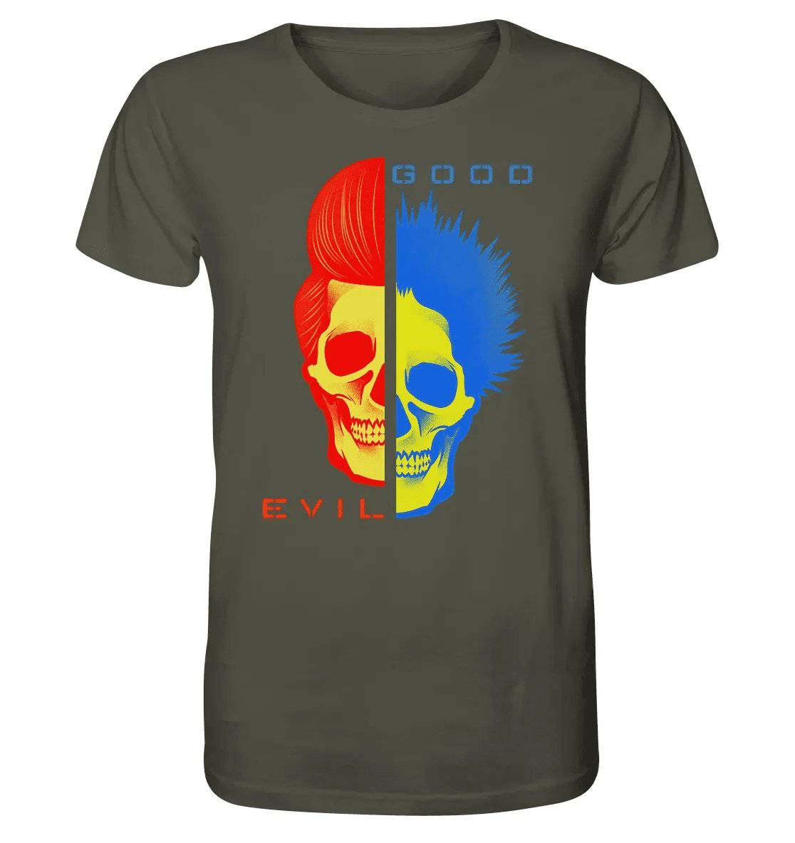 "GOOD´N´EVIL"-RED-BLUE - Organic Shirt