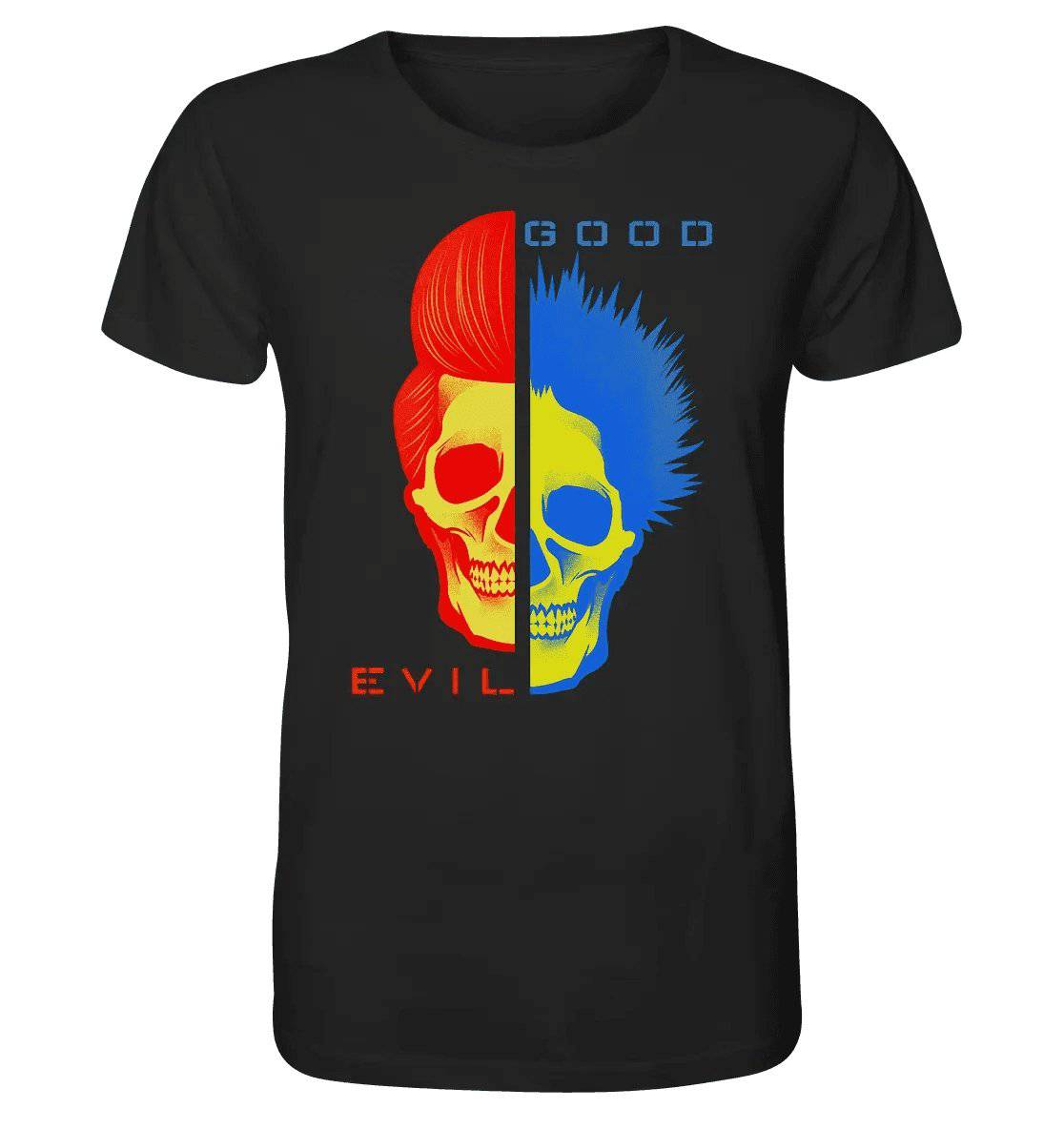 "GOOD´N´EVIL"-RED-BLUE - Organic Shirt