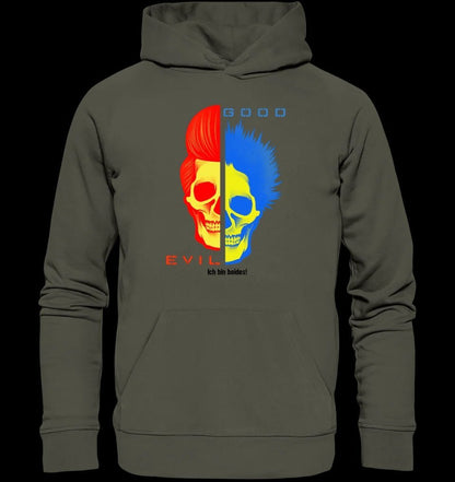 GOOD´N´EVIL - RED-BLUE • Unisex Premium Hoodie XS-5XL aus Bio-Baumwolle für Damen & Herren • Exklusivdesign • personalisiert