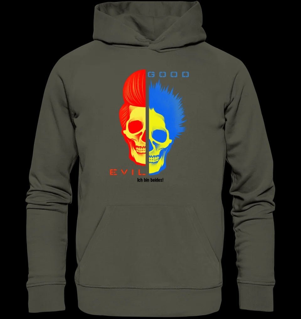 GOOD´N´EVIL - RED-BLUE • Unisex Premium Hoodie XS-5XL aus Bio-Baumwolle für Damen & Herren • Exklusivdesign • personalisiert