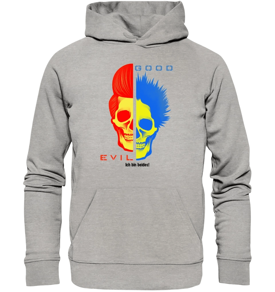 GOOD´N´EVIL - RED-BLUE • Unisex Premium Hoodie XS-5XL aus Bio-Baumwolle für Damen & Herren • Exklusivdesign • personalisiert