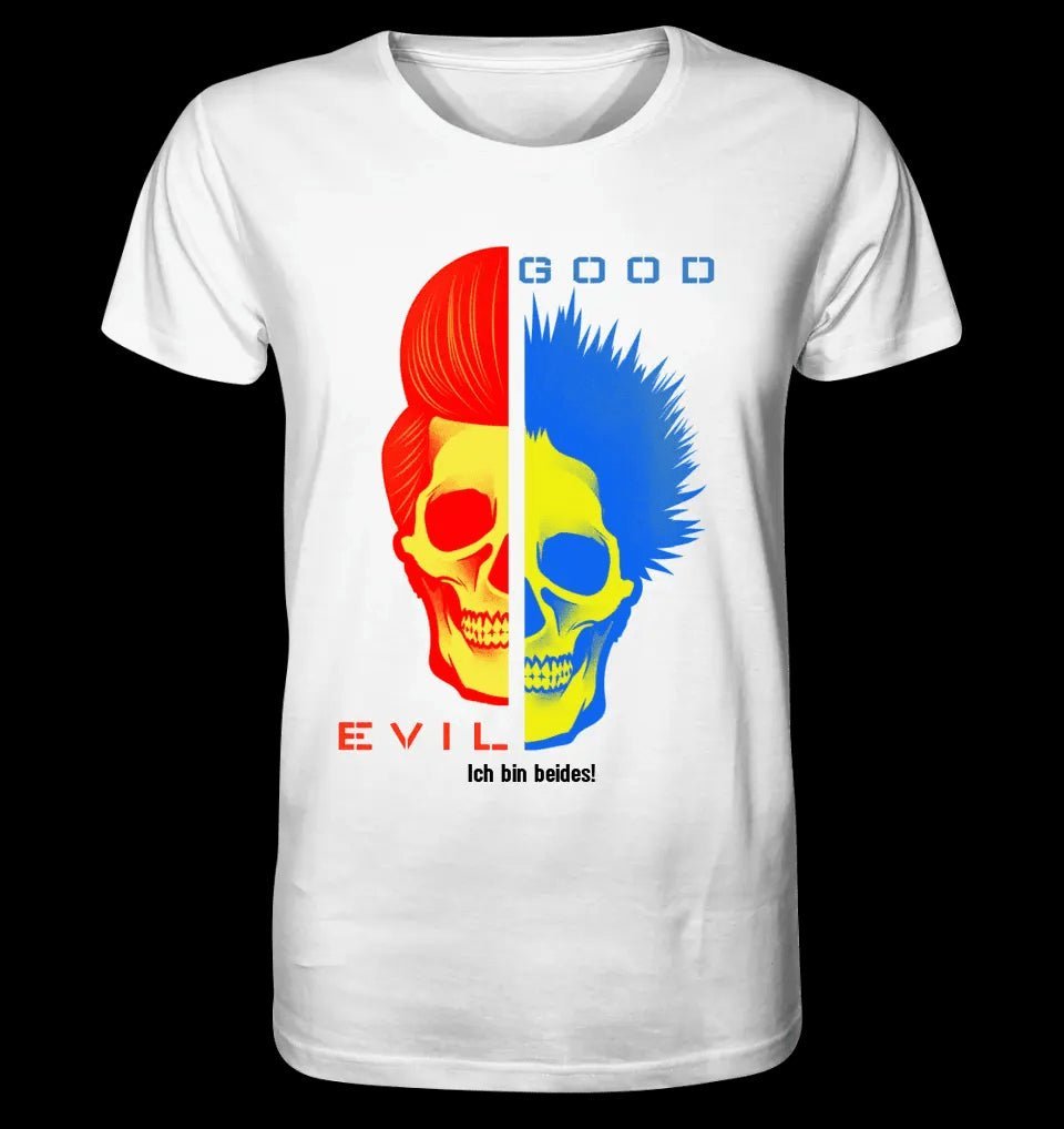 GOOD´N´EVIL - RED-BLUE • Unisex Premium T-Shirt XS-5XL aus Bio-Baumwolle für Damen & Herren • Exklusivdesign • personalisiert