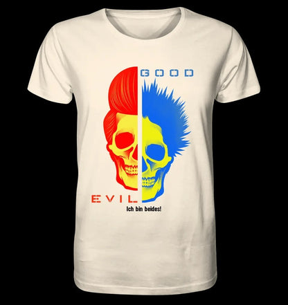 GOOD´N´EVIL - RED-BLUE • Unisex Premium T-Shirt XS-5XL aus Bio-Baumwolle für Damen & Herren • Exklusivdesign • personalisiert