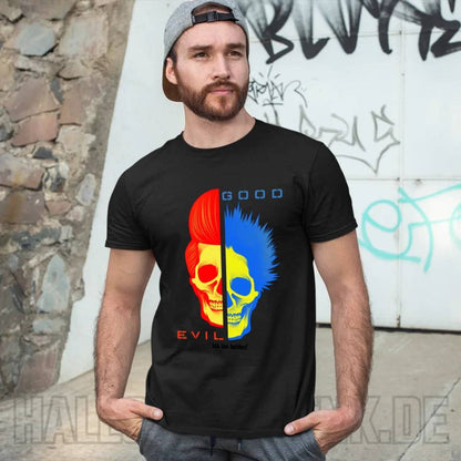 GOOD´N´EVIL - RED-BLUE • Unisex Premium T-Shirt XS-5XL aus Bio-Baumwolle für Damen & Herren • Exklusivdesign • personalisiert