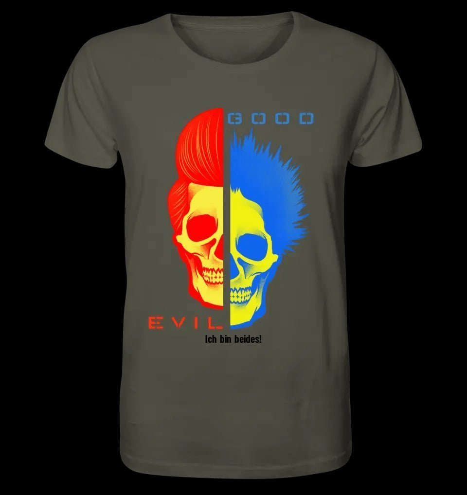 GOOD´N´EVIL - RED-BLUE • Unisex Premium T-Shirt XS-5XL aus Bio-Baumwolle für Damen & Herren • Exklusivdesign • personalisiert