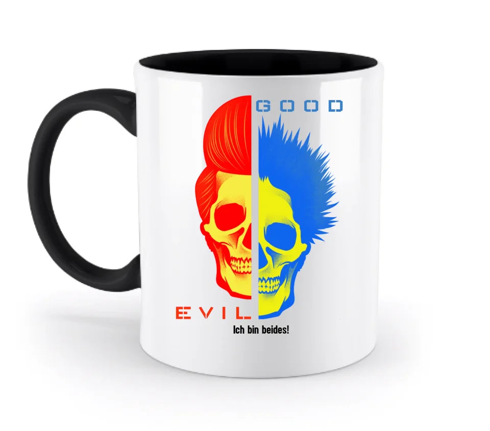 GOOD´N´EVIL - RED-BLUE • zweifarbige Tasse • Exklusivdesign • personalisiert